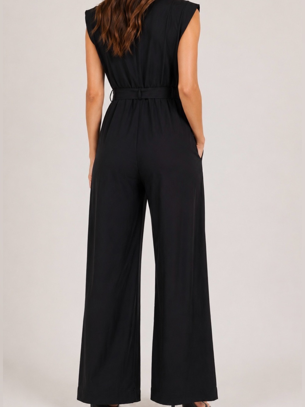 DKNY Sleeveless V Neck Pant Jumpsuit - Picture 3 of 7